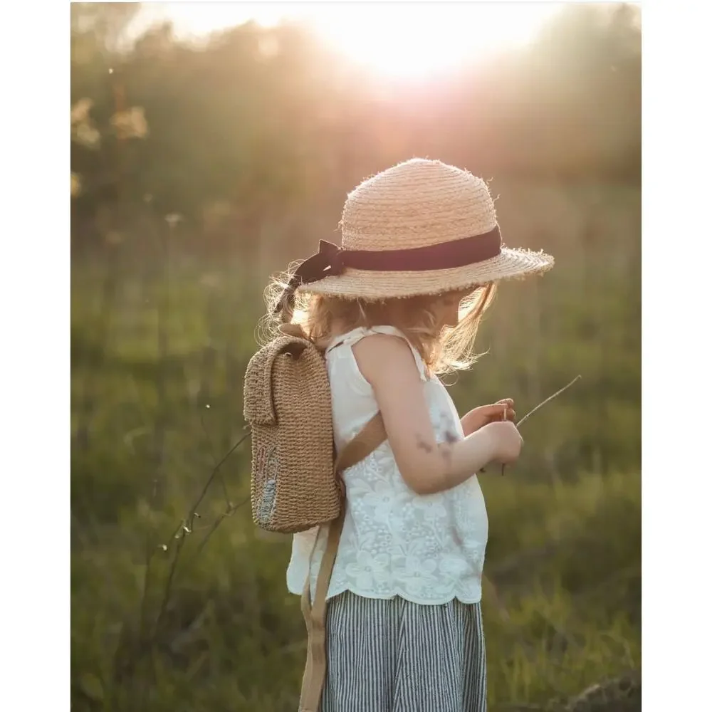 New Darling Little Cottage Shaped Woven Backpack